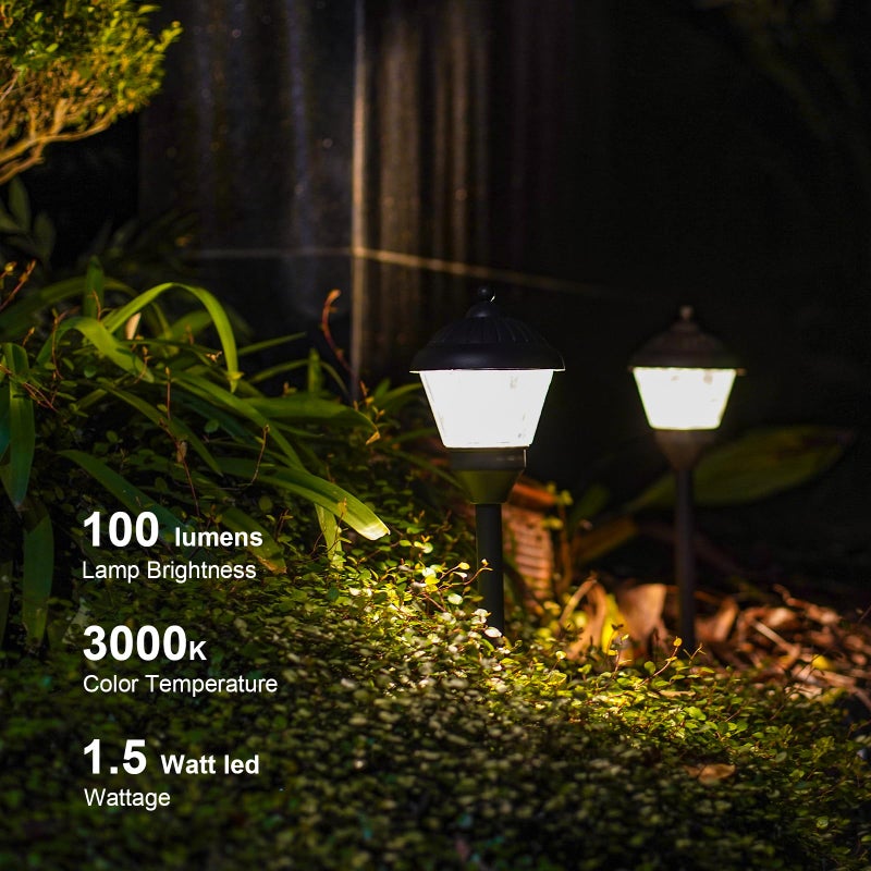 GOODSMANN Pathway Light 1.5W LED Outdoor Low Voltage Landscape Lighting 100 Lumen Hardwired Path Lights 3000K Warm White Metal Walkway Light with Cable Connectors - Image 2